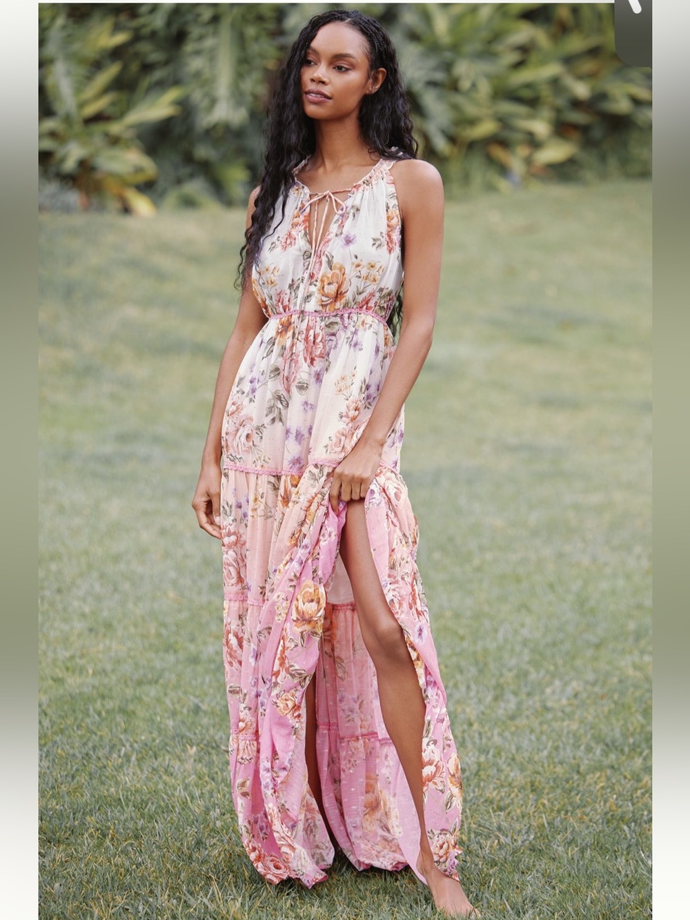 NWT** PQ Swim Tiered Ruffle Maxi Dress